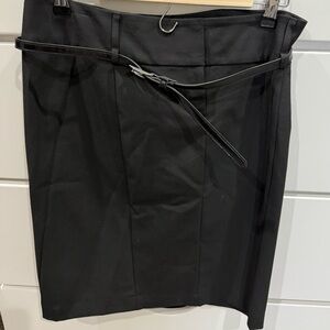 Express Classic Black Pencil Skirt with belt